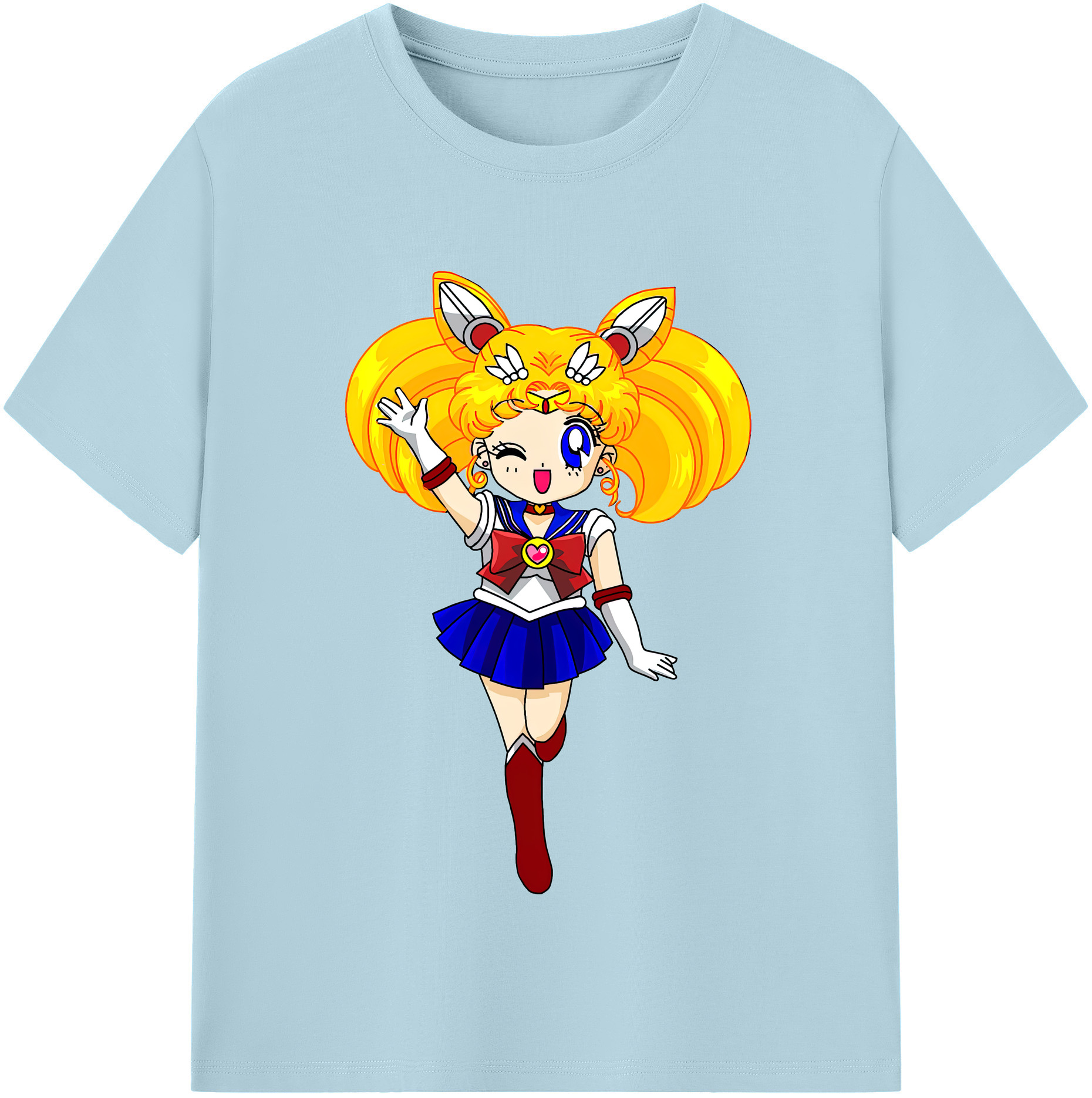 （画像用） 美少女戦士セーラームーン 月野 うさぎ つきの うさぎ Sailor Moon Tsukino Usagi 綿100％半袖Tシャツ（フロントプリント）